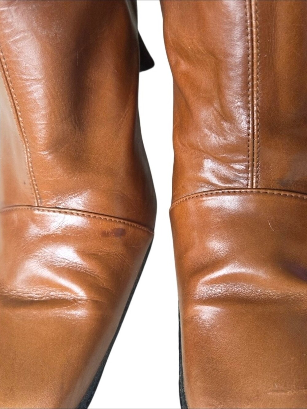 Vintage Y2K Mezlan Brown Leather Healed Square Toe Boots Made In Spain Size 7 - Picture 7 of 16